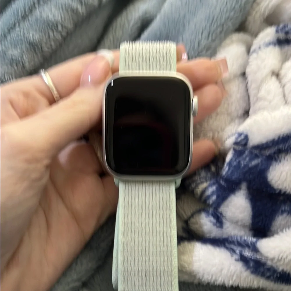Silver Smartwatch with Gray Band
